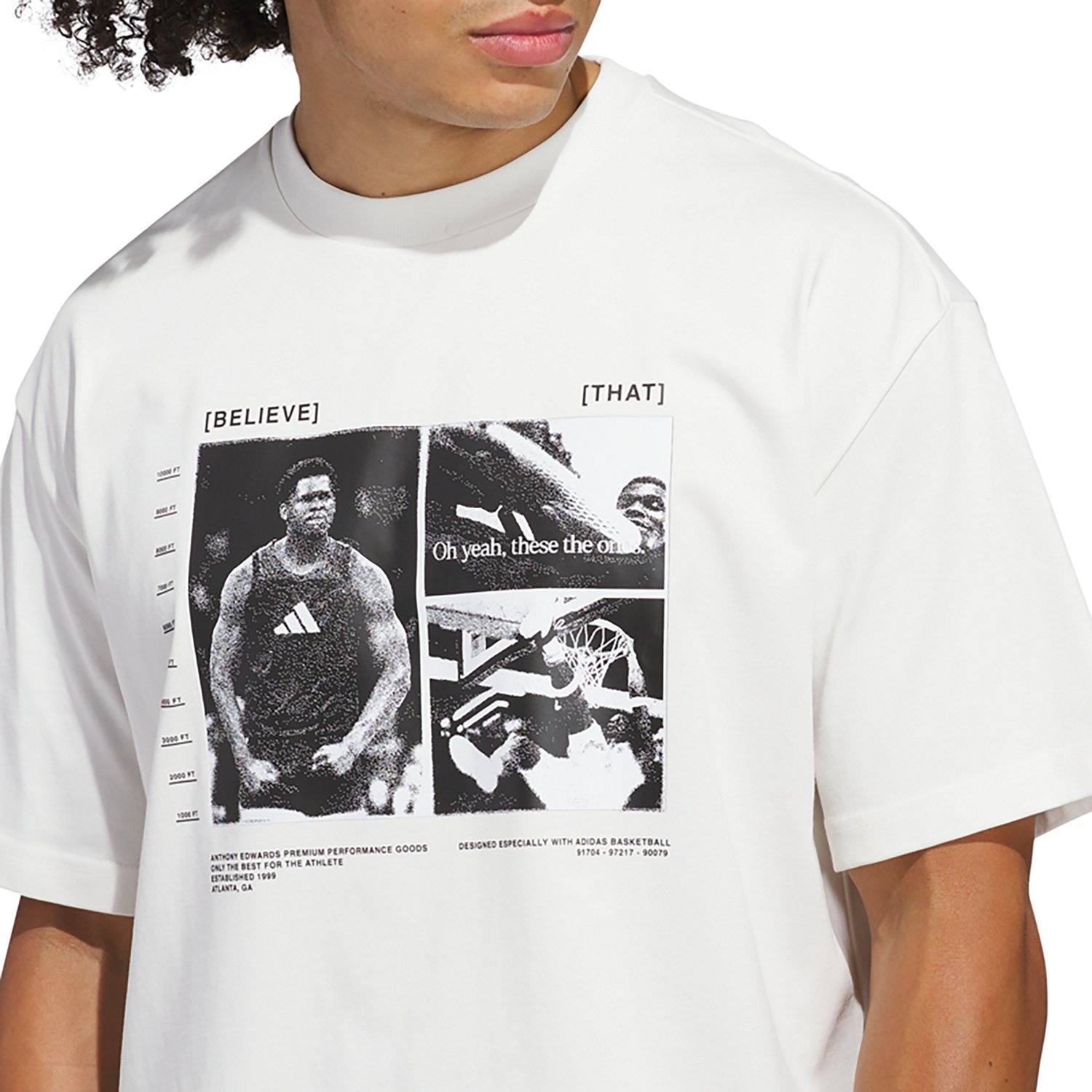 adidas Men's Anthony Edwards Designed For Training Basketball T-shirt - view number 3