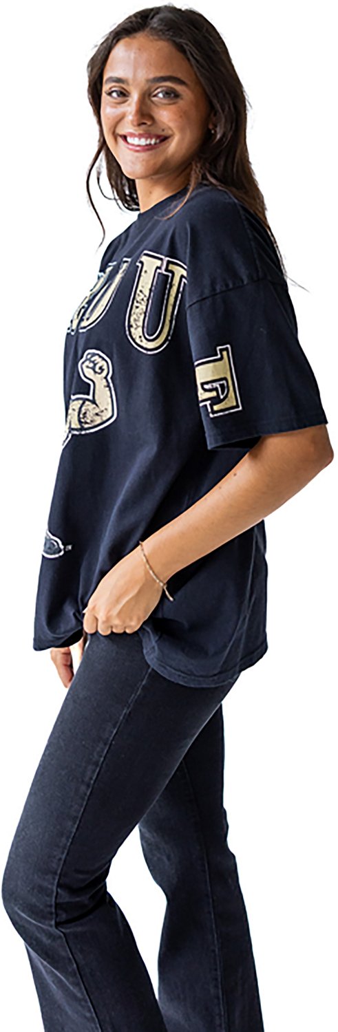 Gameday Social Women's Purdue Boilermakers Southern Split Oversized Band Short Sleeve T-shirt - view number 3