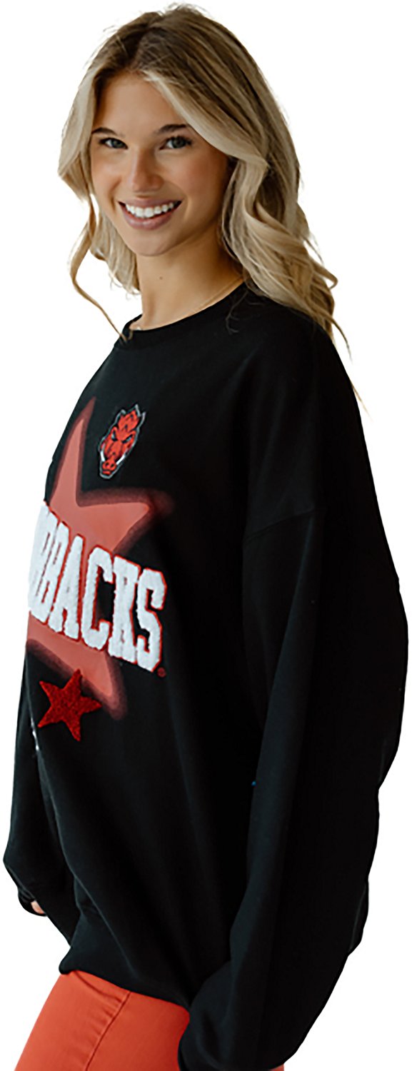 Gameday Social Women's Arkansas Razorbacks Aura Stars Oversized Fleece Crew Sweatshirt - view number 3