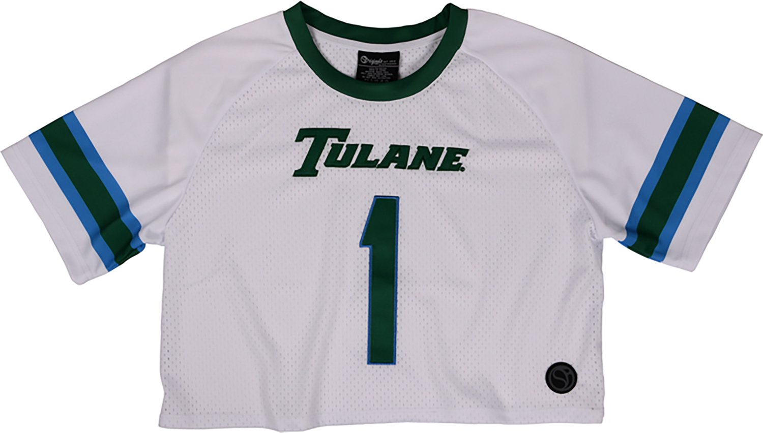 Something Inked Women's Tulane Green Wave Fashion Cropped Football Jersey - view number 3