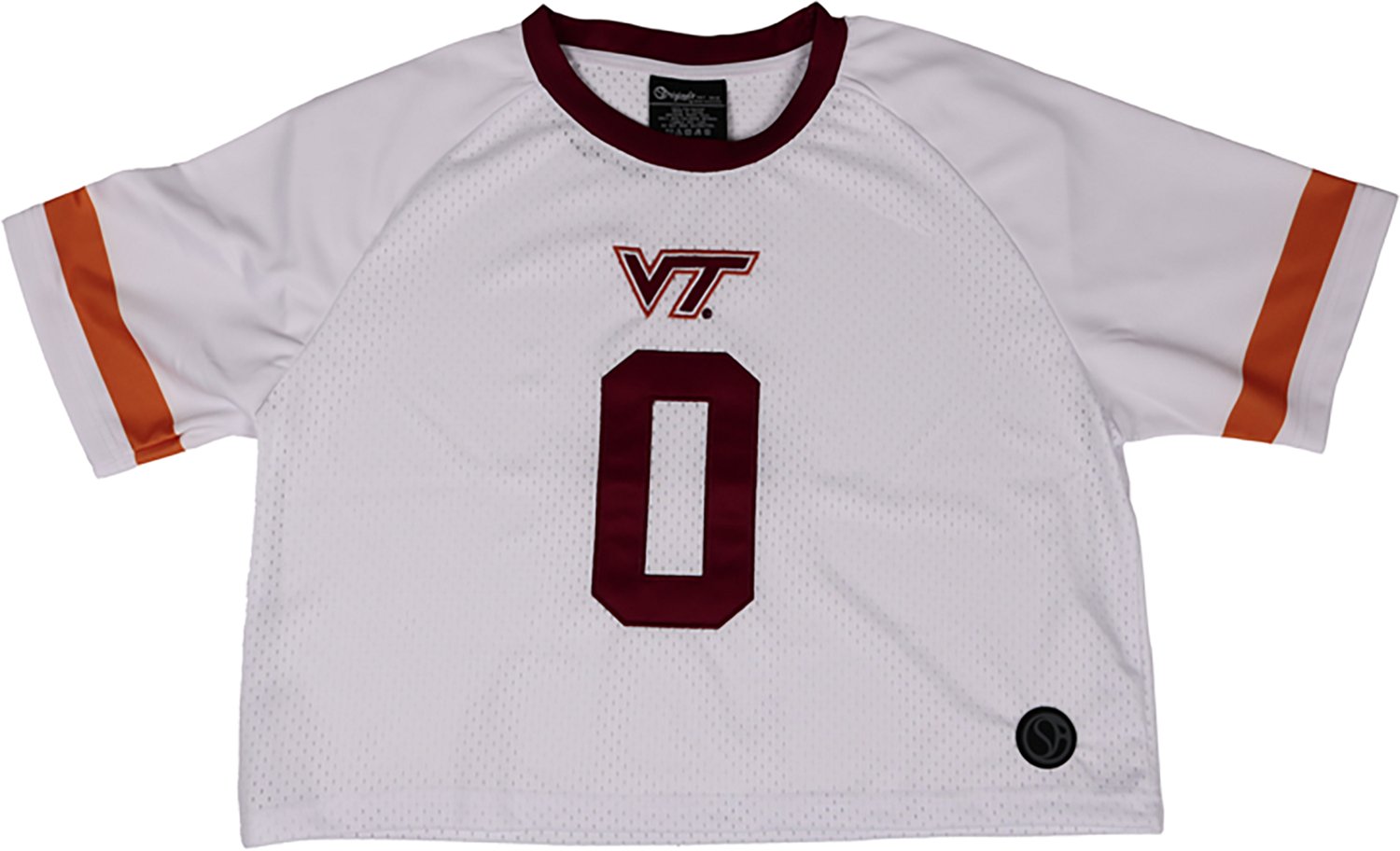 Something Inked Women's Virginia Tech Hokies Fashion Cropped Football Jersey - view number 3