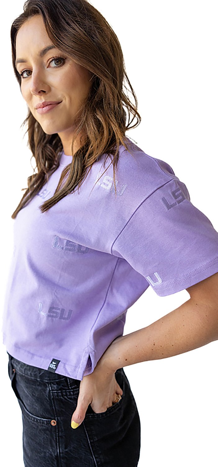 Gameday Social Women's LSU Tigers Ritter Repeat Crop Heavyweight Short Sleeve T-shirt - view number 2