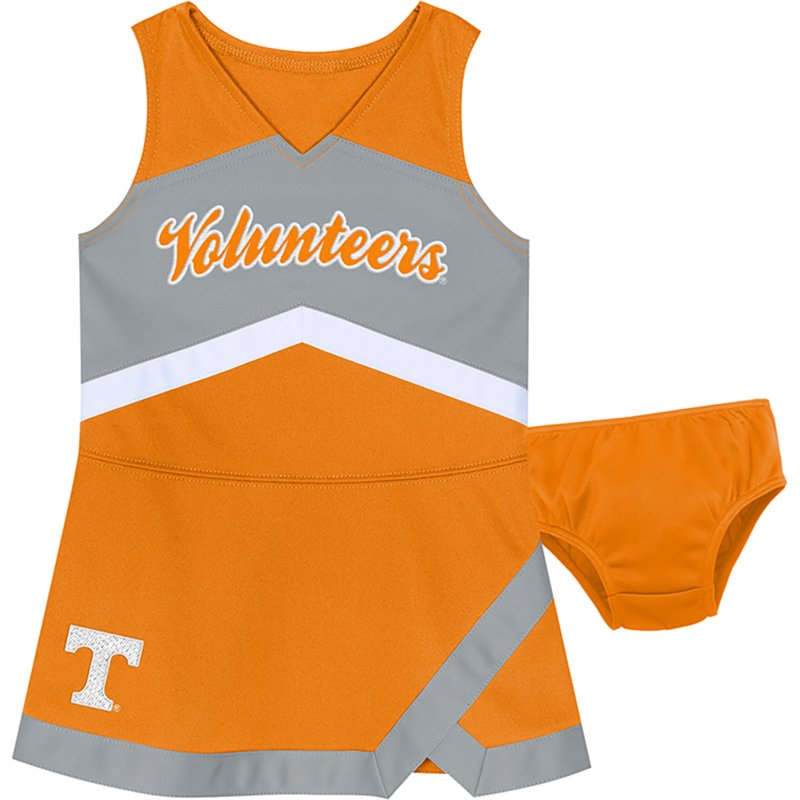 Outerstuff Girls Preschool Tennessee Orange Tennessee Volunteers Two-Piece Cheer Captain Jumper Dress Bloomers Set - Tennessee Orange