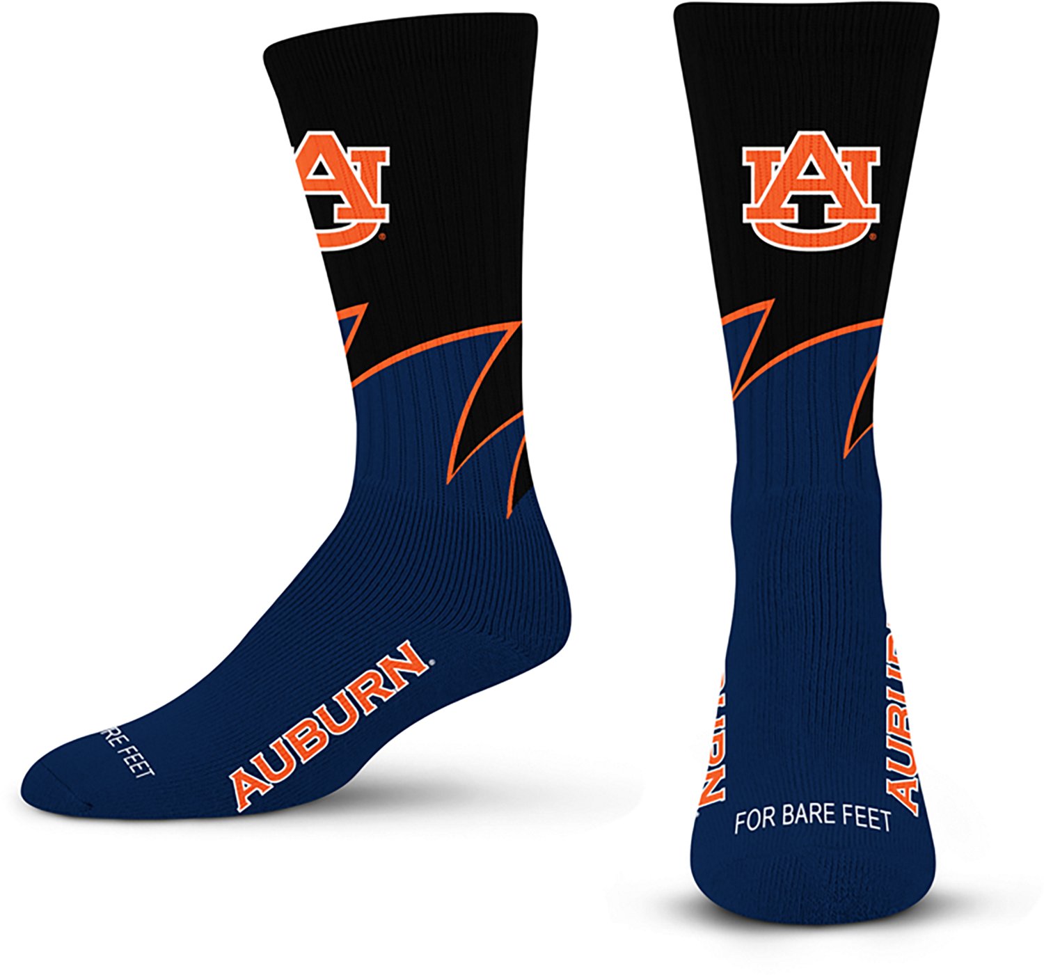 For Bare Feet Auburn University Black Wave Socks