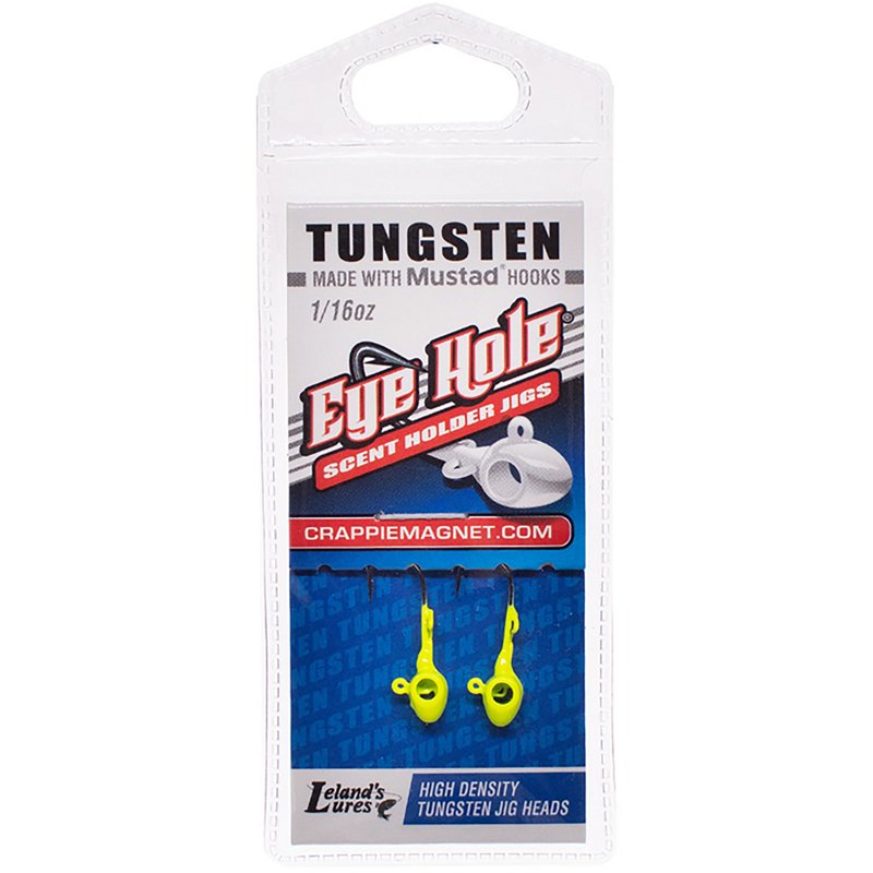 Lelandâs Lures Crappie Magnet Tungsten Eye Hole Jighead Bait 2-Pack
