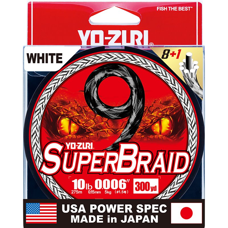 Yo-Zuri SuperBraid 9-Braid Fishing Line - White - 300 Yards - 20 lb.