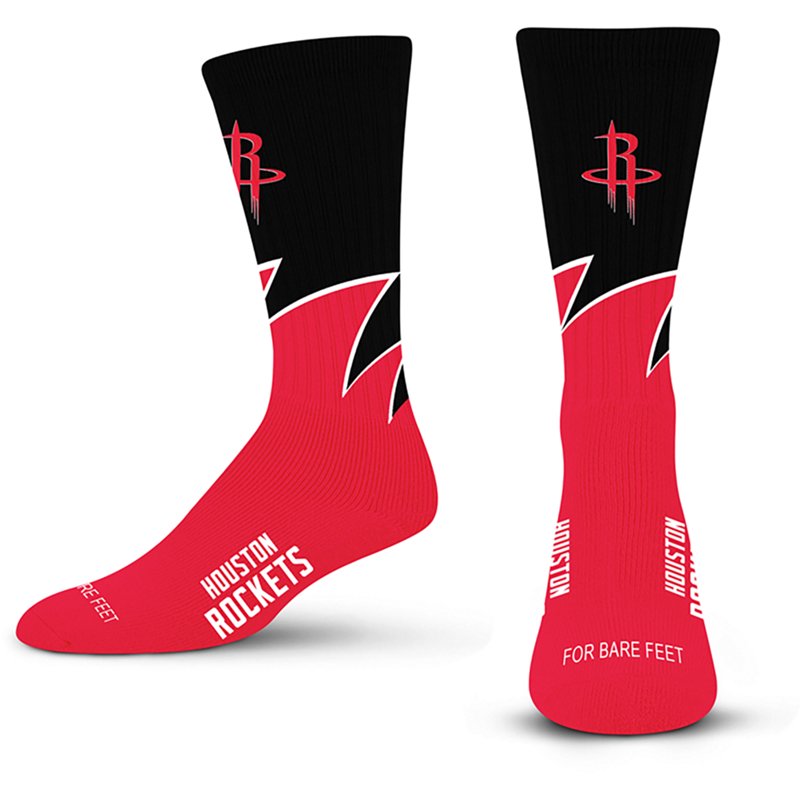 For Bare Feet Houston Rockets Black Wave Socks