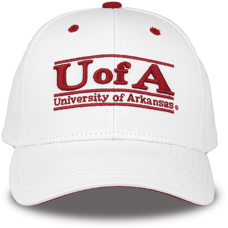 The Game Men's Arkansas Razorbacks White Bar Adjustable Hat