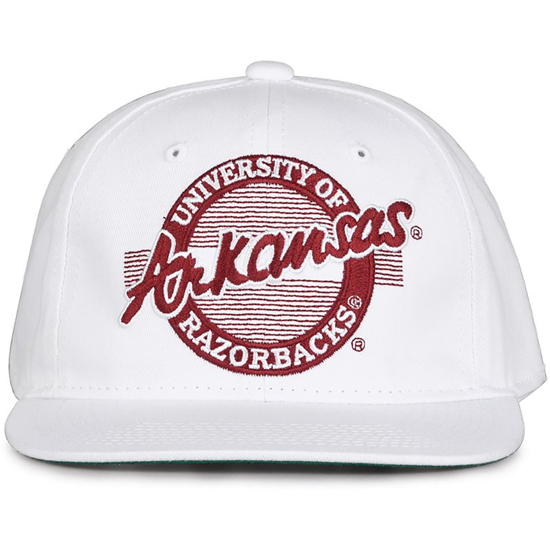 The Game Men's Arkansas Razorbacks White Circle Adjustable Hat