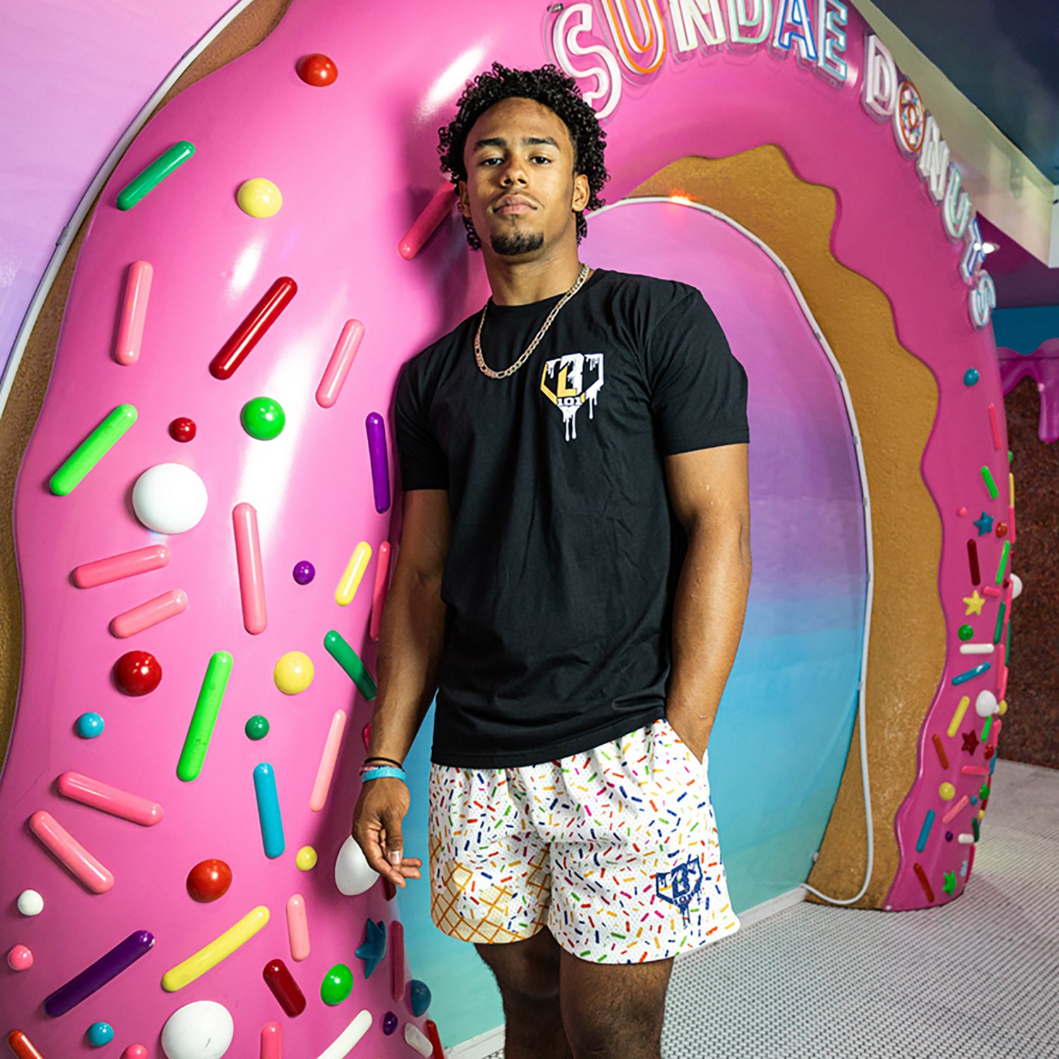 Baseball Lifestyle 101 Adult Ice Cream Shorts 5 in                                                                               - view number 2