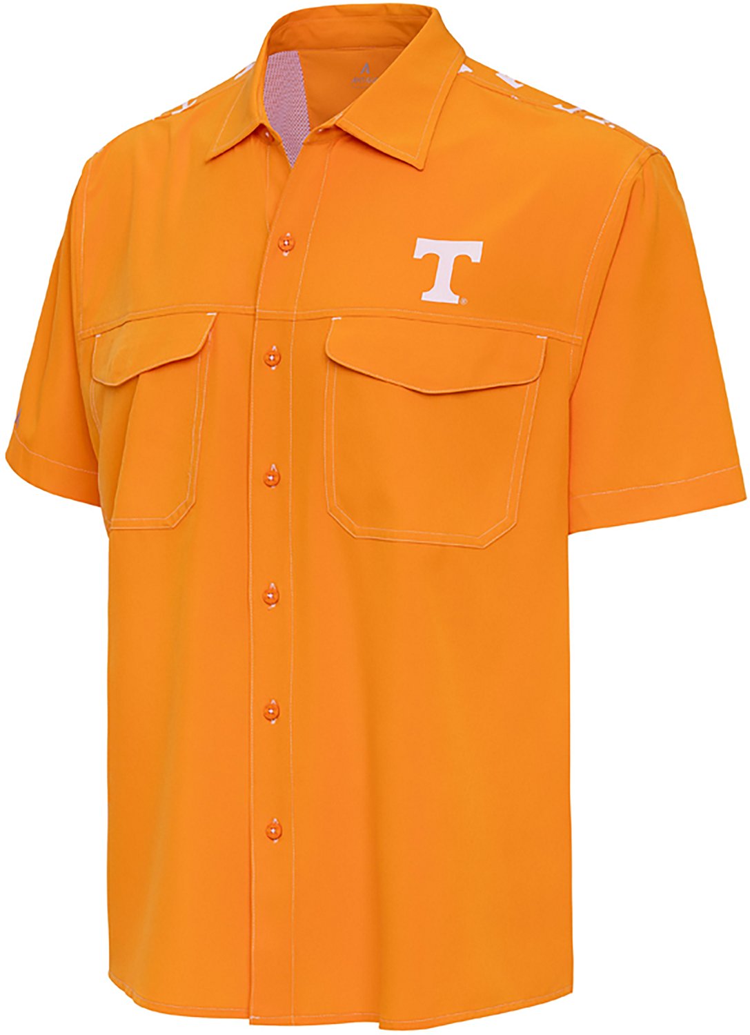 Antigua Men’s University of Tennessee Scatter Print Woven Fishing Shirt