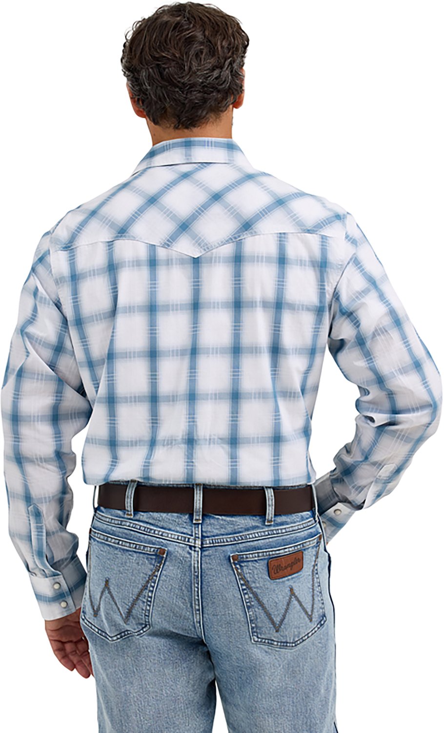 Wrangler Men's Retro® Premium Long Sleeve Modern Fit Western Snap Plaid Shirt - view number 2