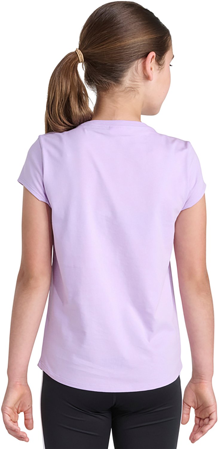 adidas Girls' Essential Multi Adi Stack Foil Short Sleeve Graphic T-shirt - view number 2