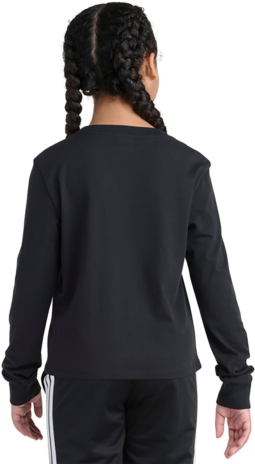 adidas Girls' Glam Floral 3-bar Long Sleeve Graphic T-shirt - view number 2