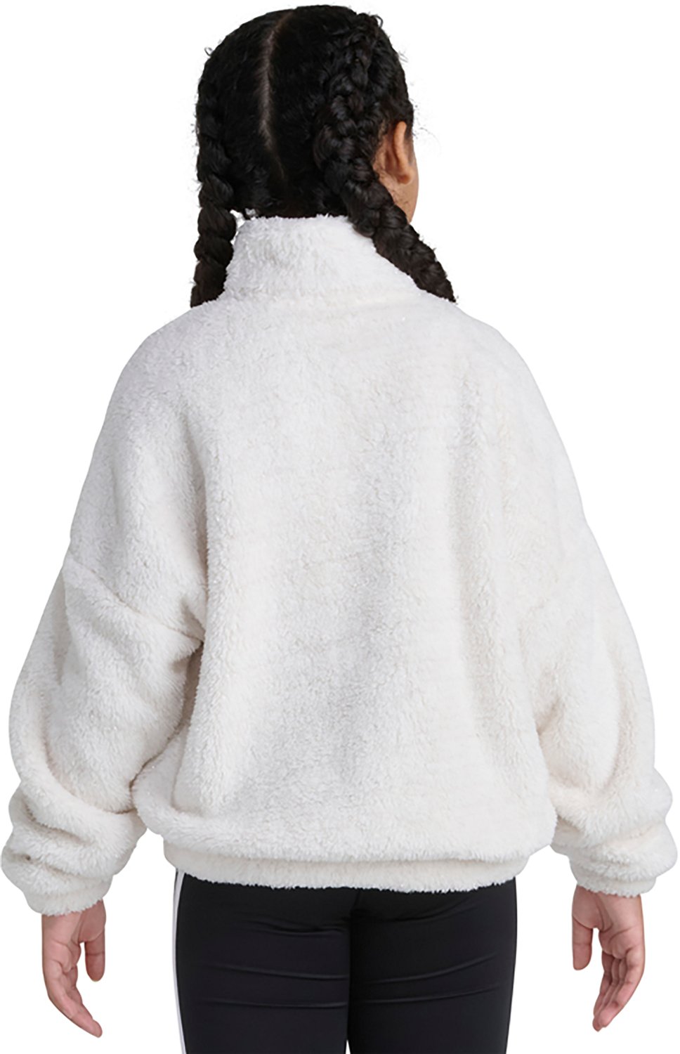 adidas Girls' Mock Neck Lurex Sherpa Long Sleeve Pullover - view number 2