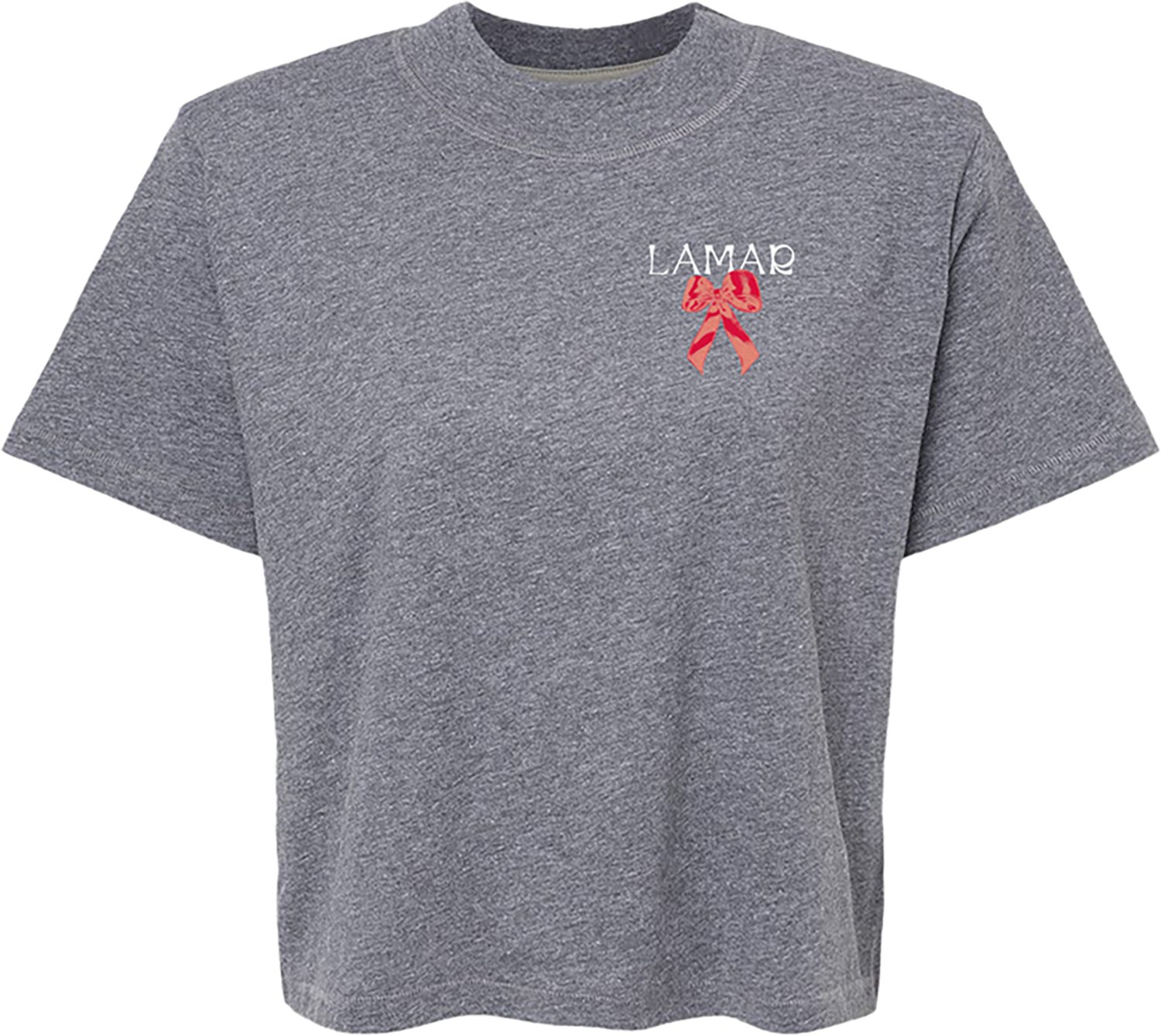 Image One Women's Lamar Delicate Bows Cropped Boxy DS T-shirt - view number 2