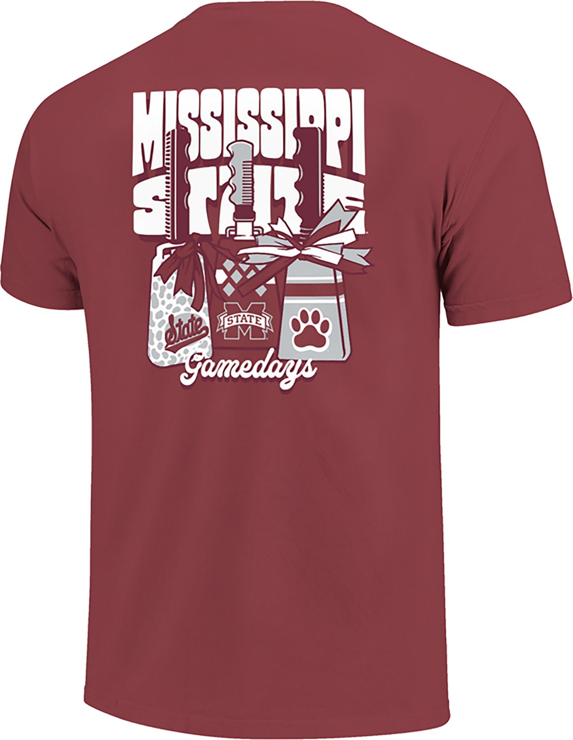 Image One Women's Mississippi State University Bulldogs Cowbell Portfolio Short Sleeve T-shirt - view number 3