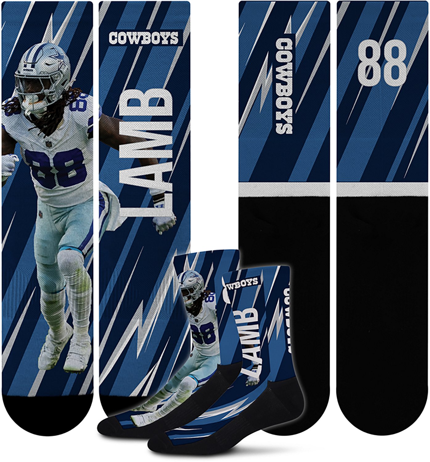 For Bare Feet Youth Dallas Cowboys CeeDee Lamb Big Energy Socks
