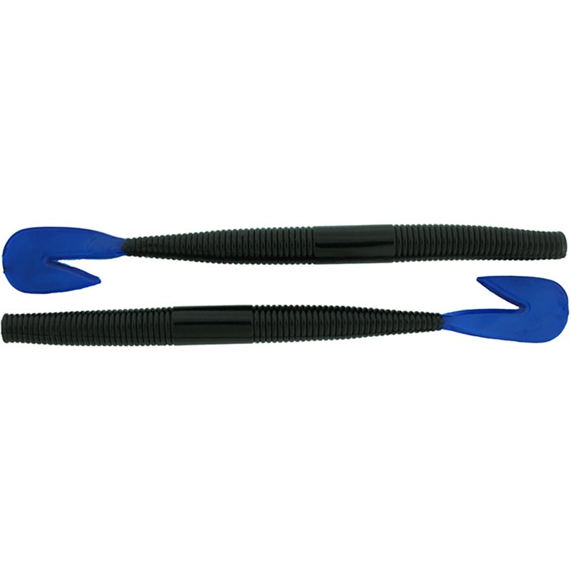 Bass Assassin Redneck Spinner Bait RSB Worm - Black Blue Tail