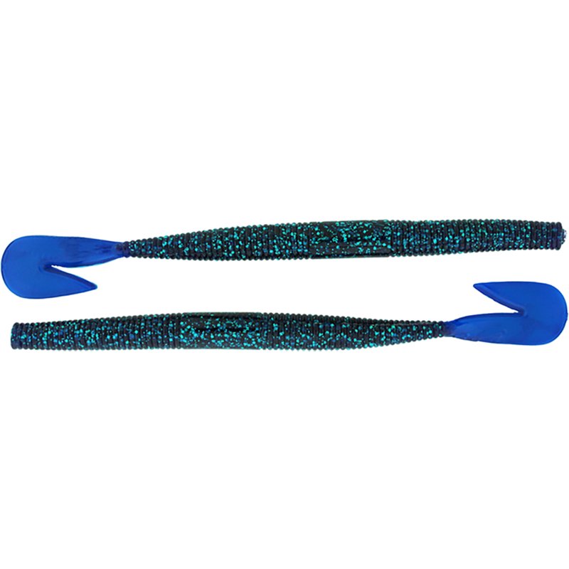 Bass Assassin Redneck Spinner Bait RSB Worm - June Bug Blue Tail