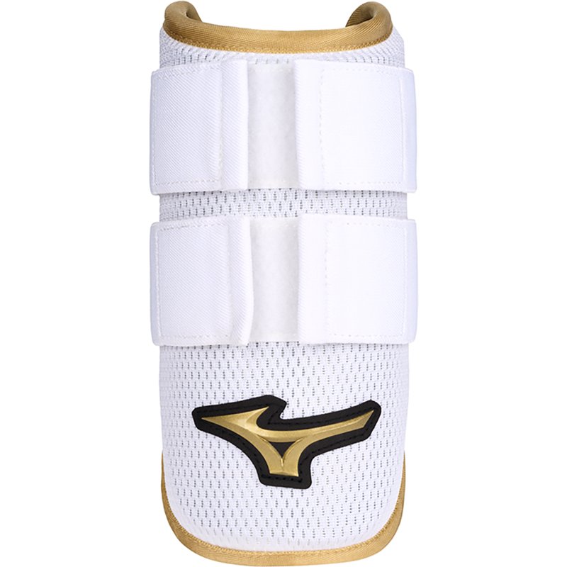 Mizuno Pro Batter's Elbow Guard, White/Gold