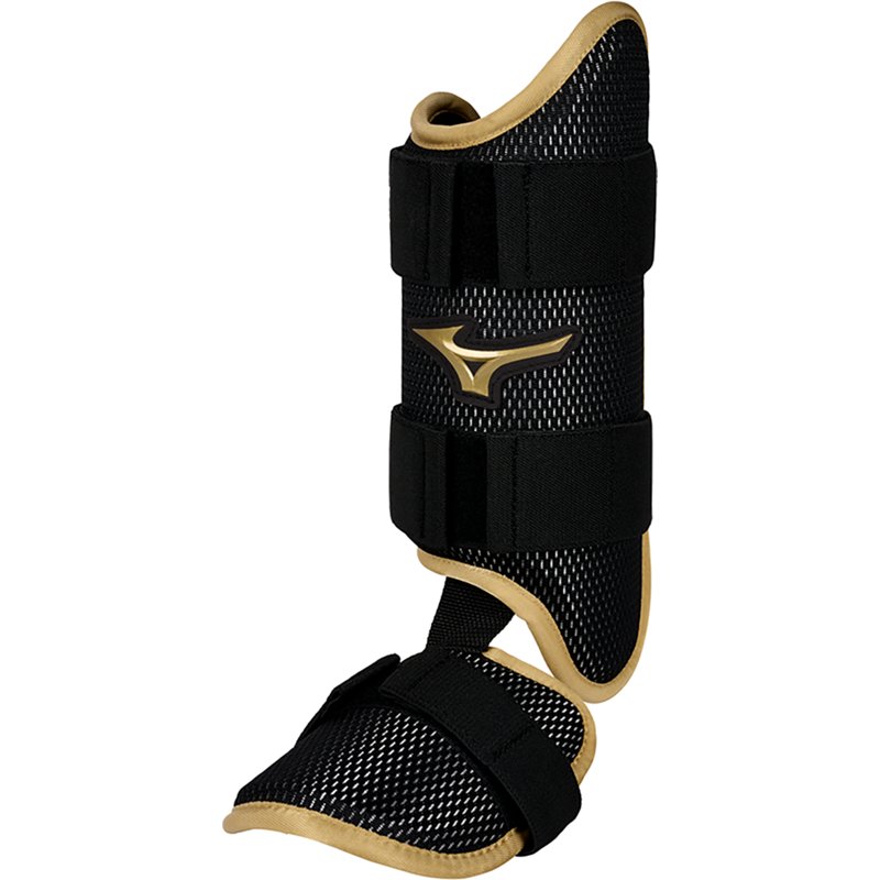Mizuno Pro Batter's Leg Guard, Left-Handed Batter, Black/Gold