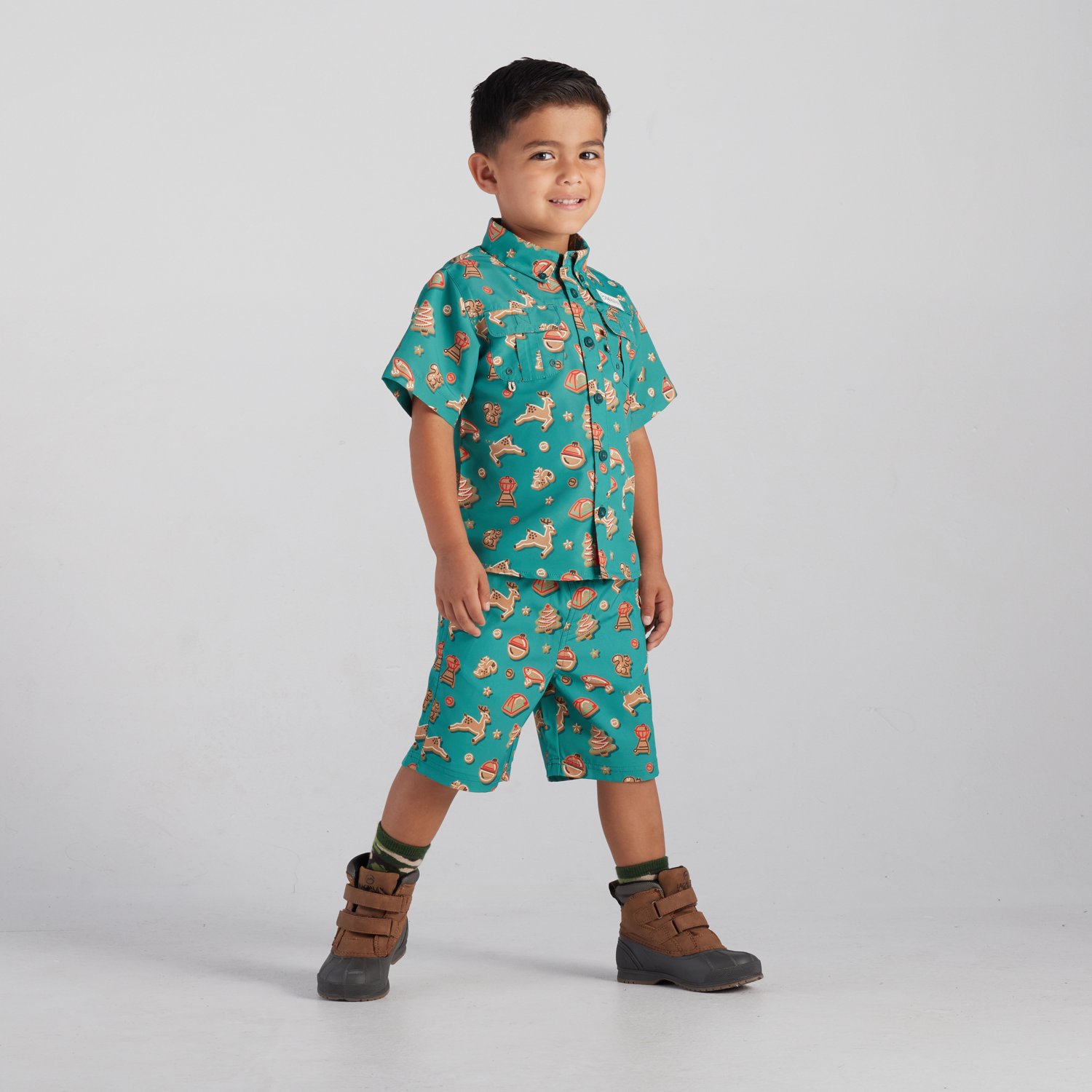 Magellan Outdoors Toddler Boys' Laguna Madre Holiday Cookies Shirt and Short Set