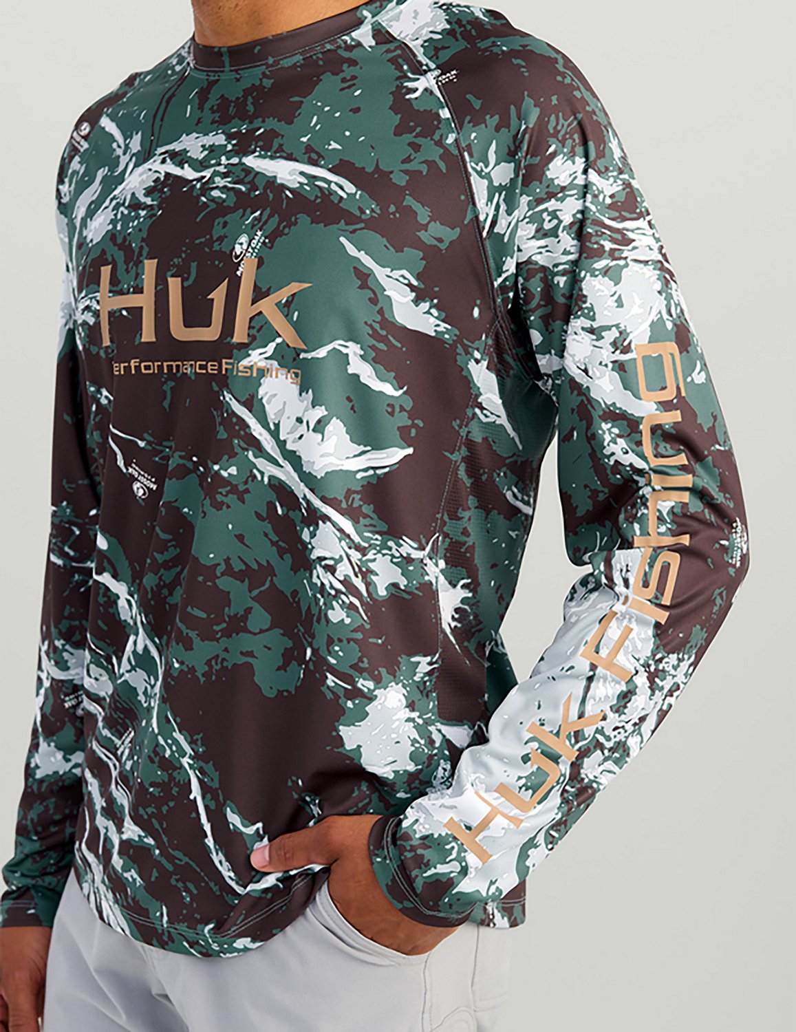 Huk Men's Pursuit Mossy Oak Crew Long Sleeve Shirt - view number 4