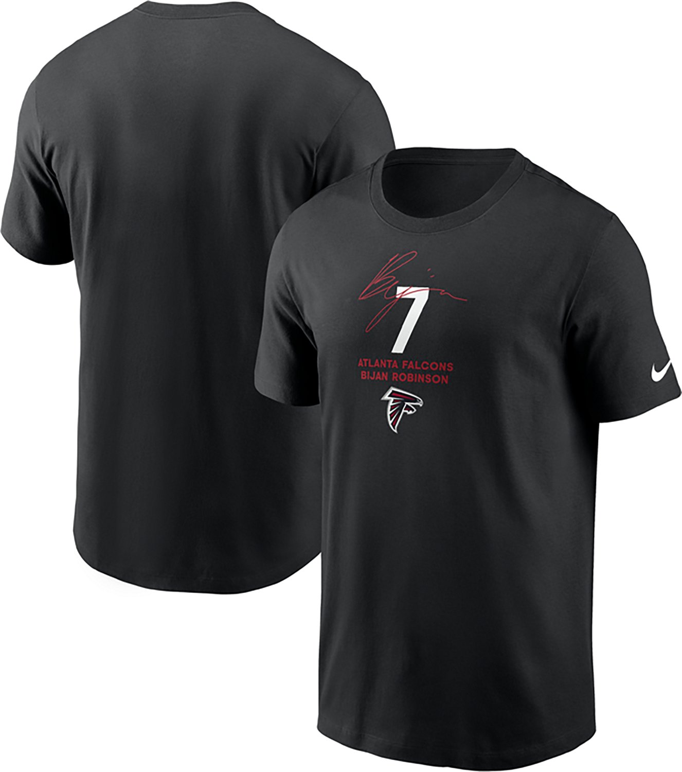 Nike Men's Falcons Bijan Robinson #7 Local Player Name & Number T-shirt