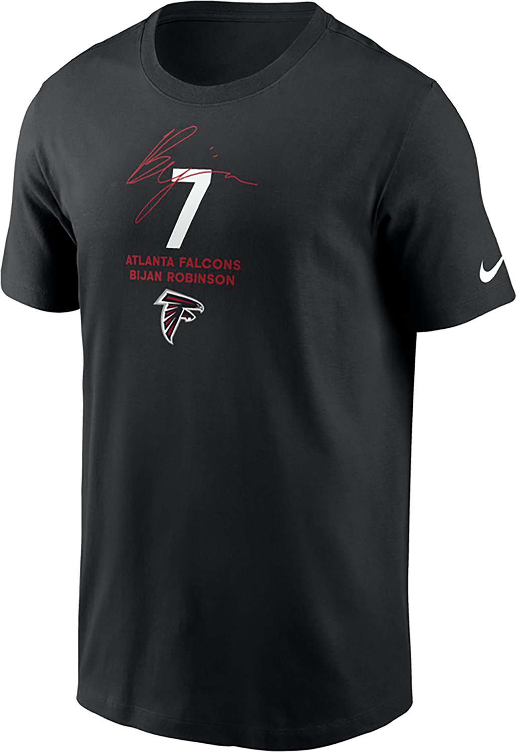 Nike Men's Falcons Bijan Robinson #7 Local Player Name & Number T-shirt - view number 2