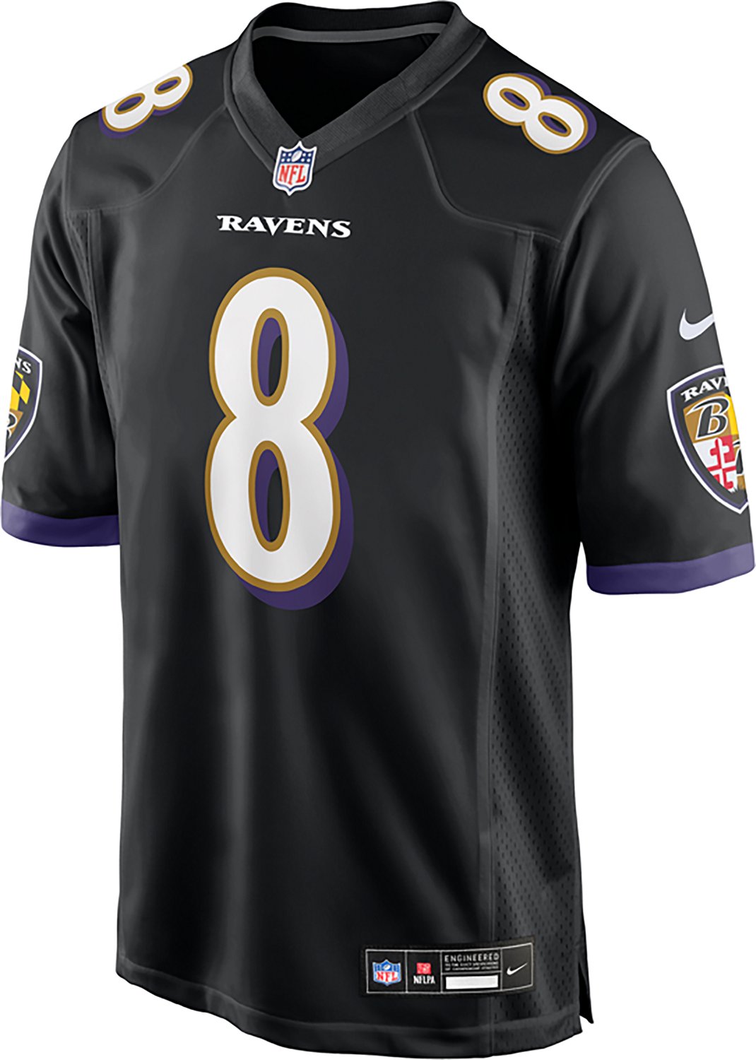 Nike Men's Ravens Lamar Jackson #8 Name & Number Alternate Game Jersey - view number 2