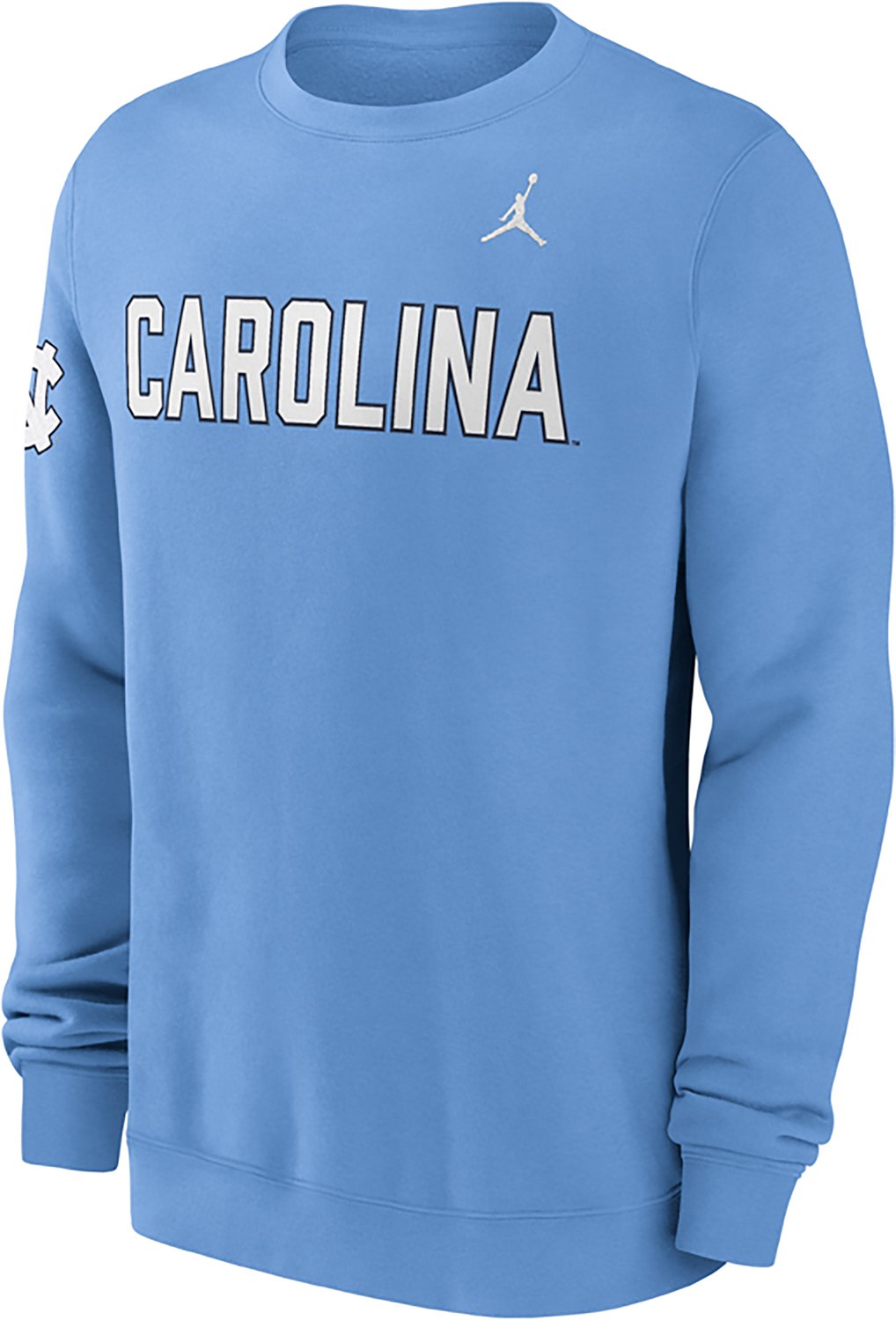 Jordan Men's University of North Carolina School Block Club Fleece Crew Sweatshirt - view number 2