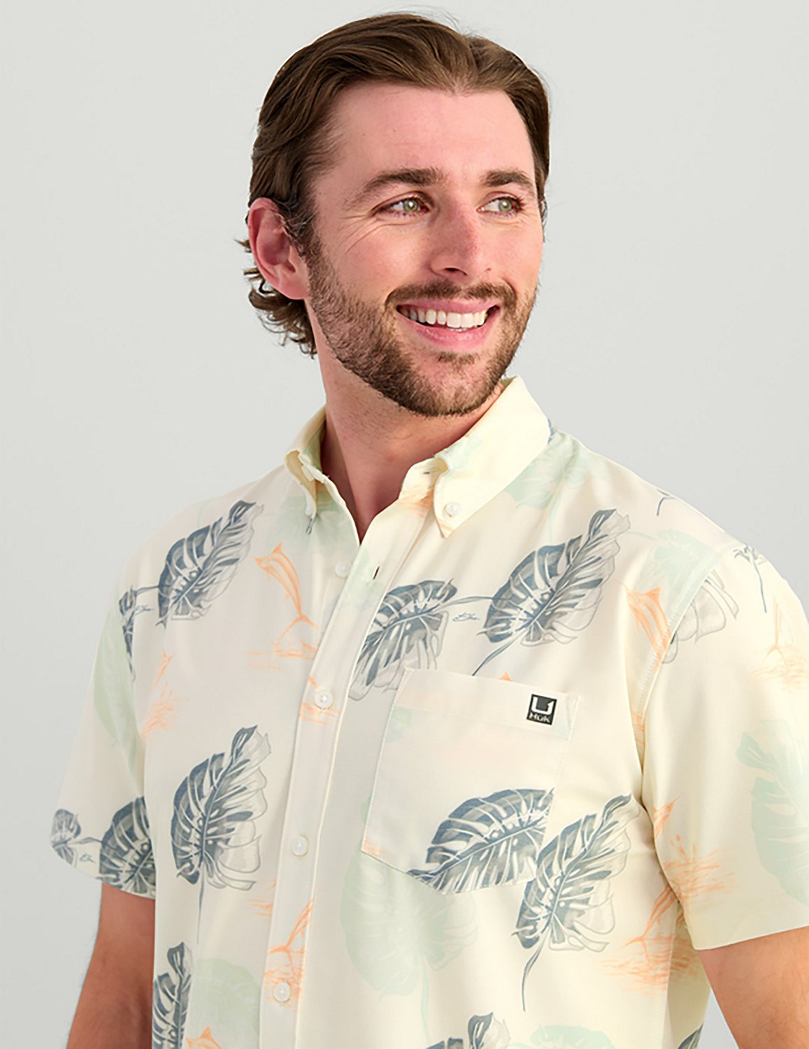 Huk Men's Kona Desert Rose Short Sleeve Shirt - view number 3