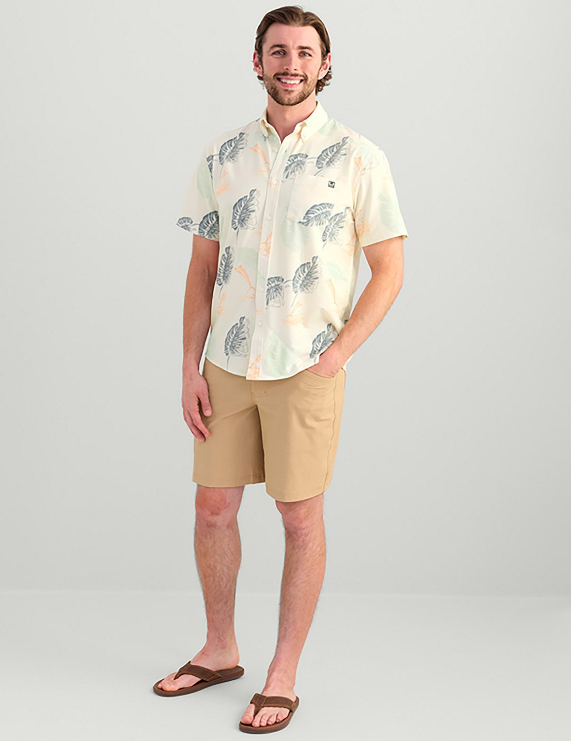 Huk Men's Kona Desert Rose Short Sleeve Shirt - view number 4