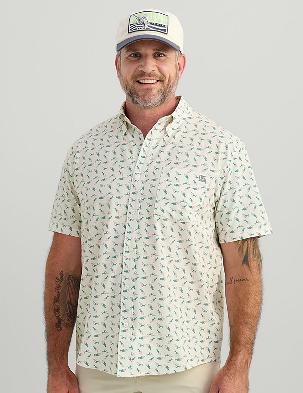HUK Men's Kona Short Sleeve PRINT Shirt