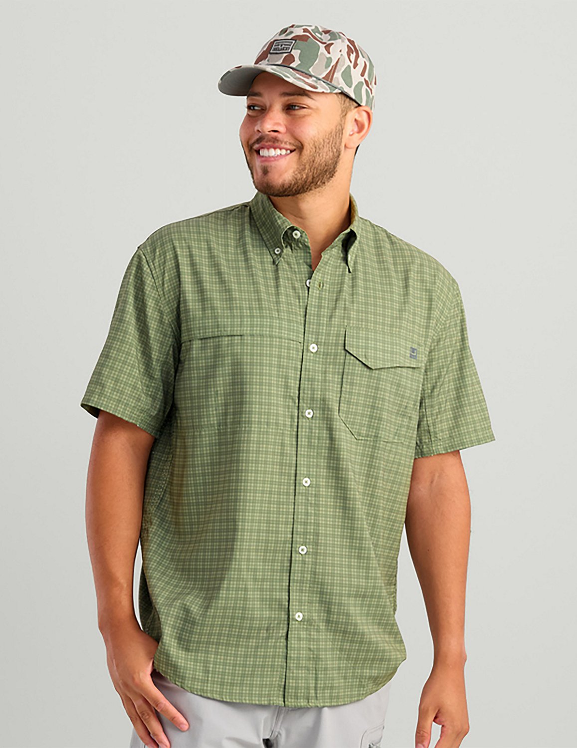 Huk Men's Tide Point Printed Short Sleeve Shirt