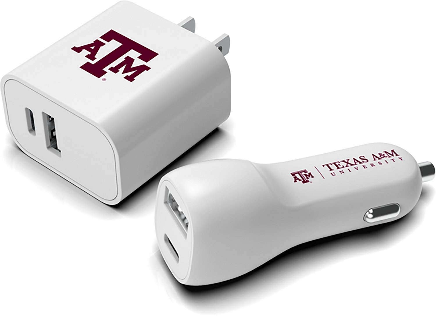 Prime Brands Group Texas A&M University USB Wall and Car Charger Combo