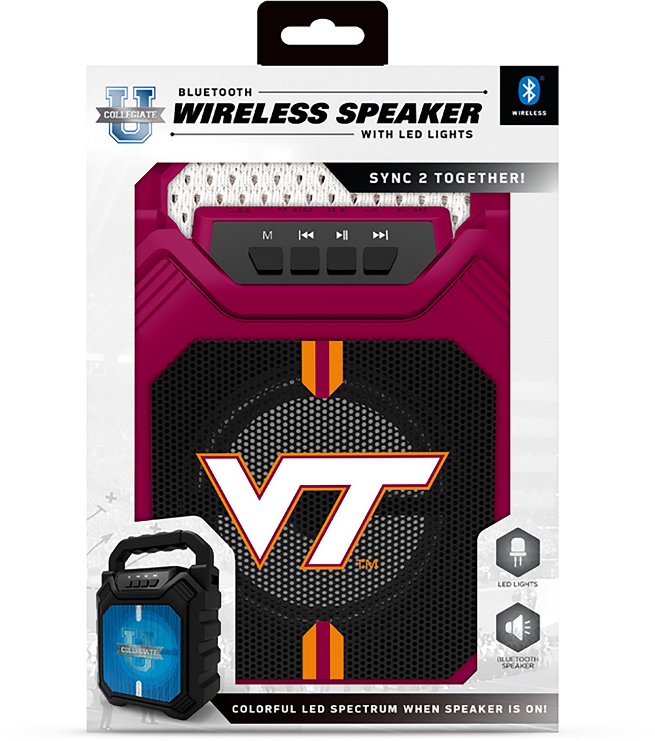 Prime Brands Group Virginia Tech Shockbox XL V3 LED Colored Wireless Speaker - view number 2