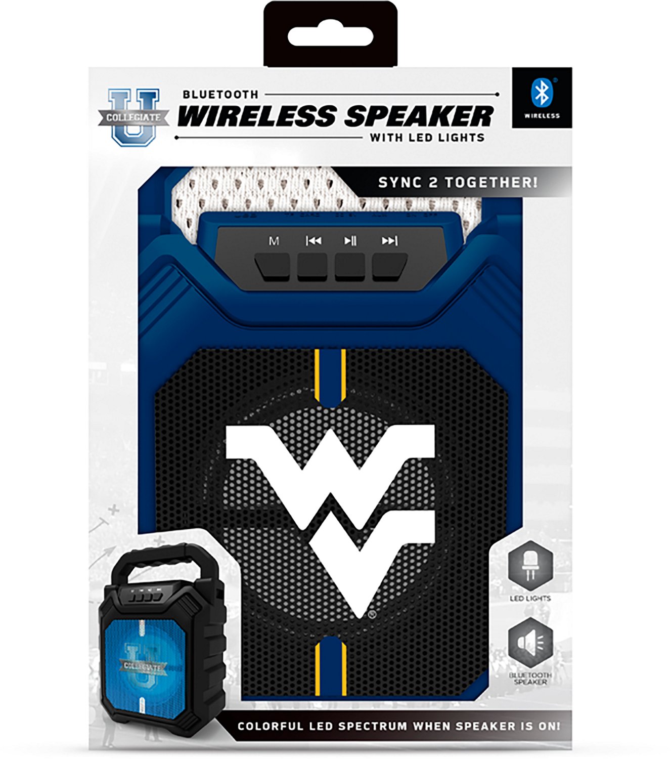 Prime Brands Group West Virginia University Shockbox XL V3 LED Colored Wireless Speaker - view number 2