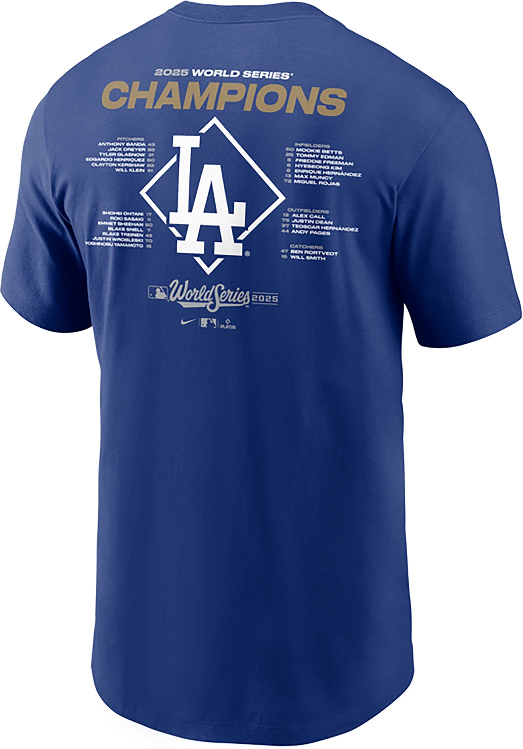 Nike Men's Los Angeles Dodgers World Series Champions Roster Cotton T-Shirt - view number 2