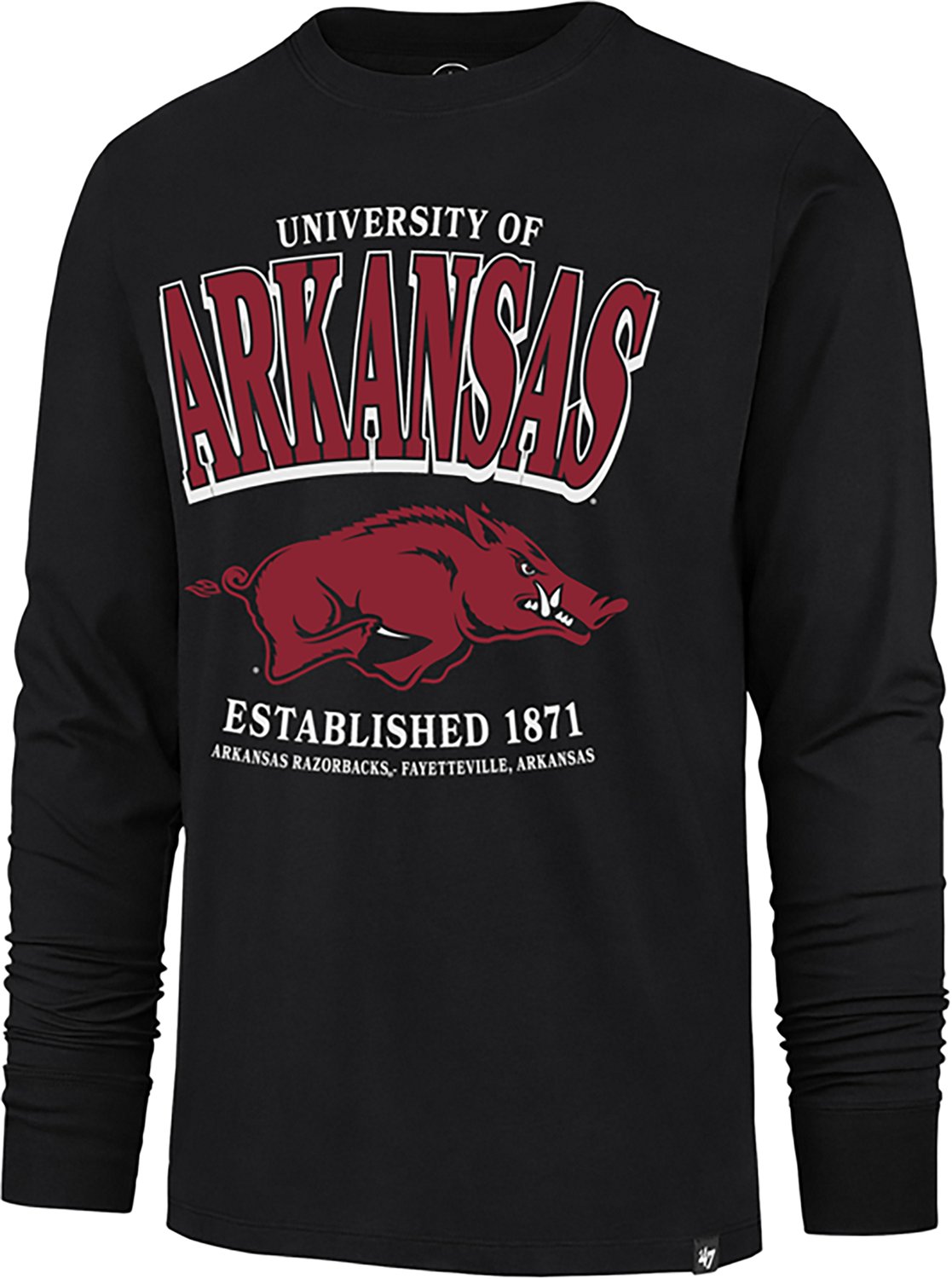 '47 Men's Arkansas Razorbacks Checkdown Franklin Long Sleeve T-shirt - view number 3