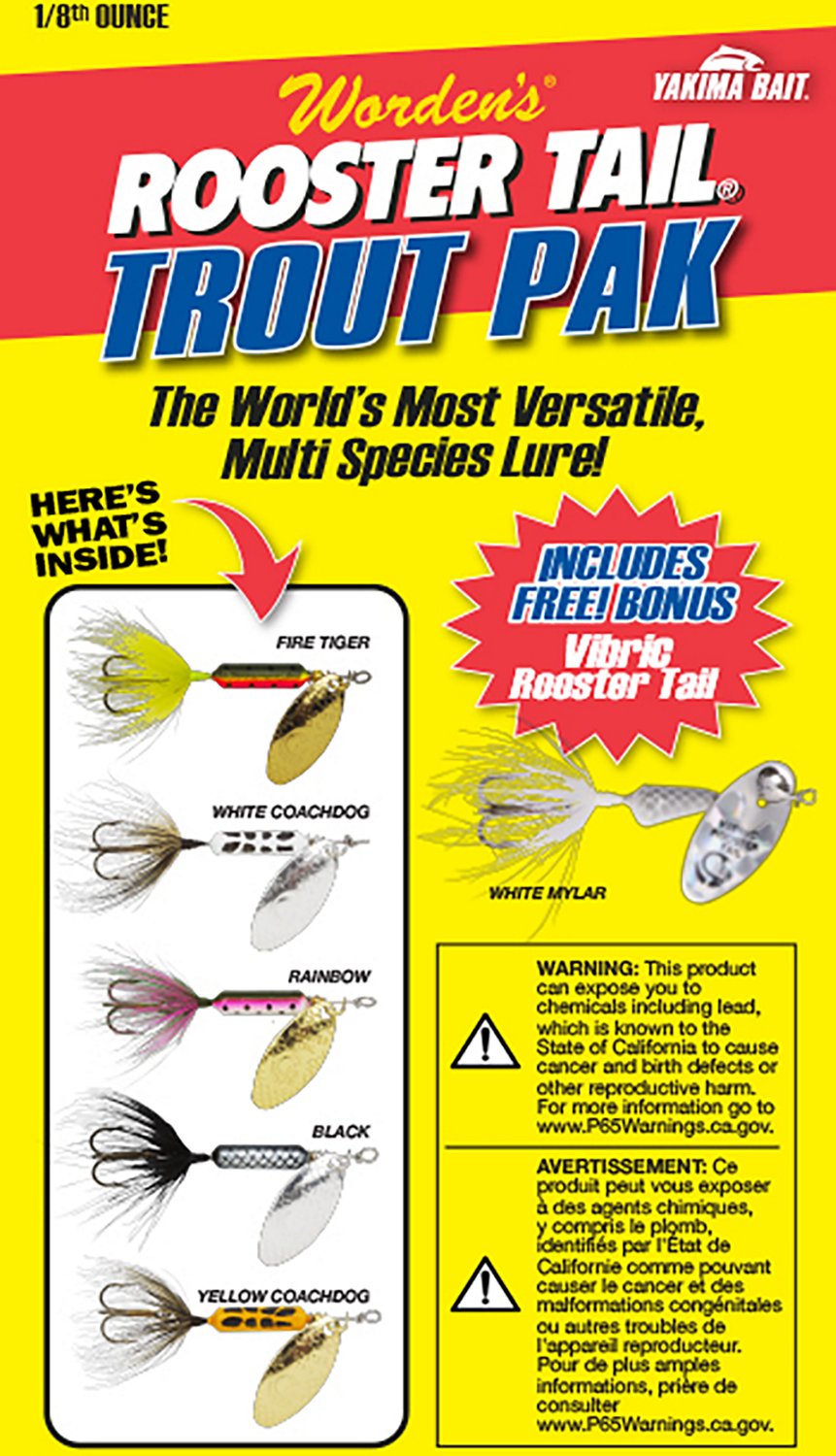 Yakima 1/8 Oz Assorted Rooster Tail Bait Kit 6-Pack