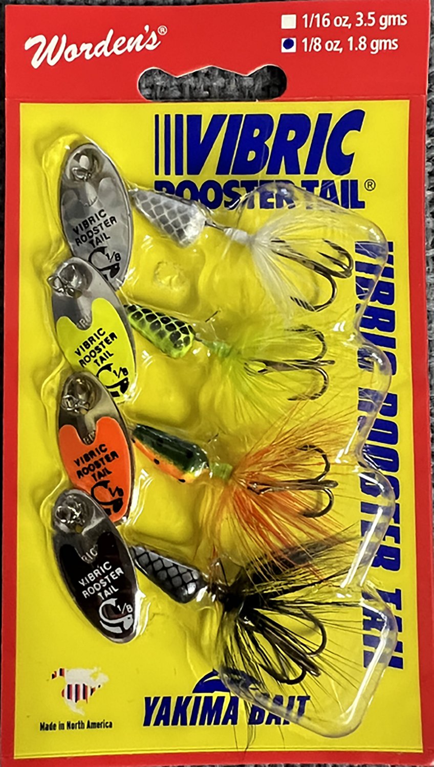 Yakima 1/8 Oz Assorted Vibric Rooster Tail Bait Kit 4-Pack
