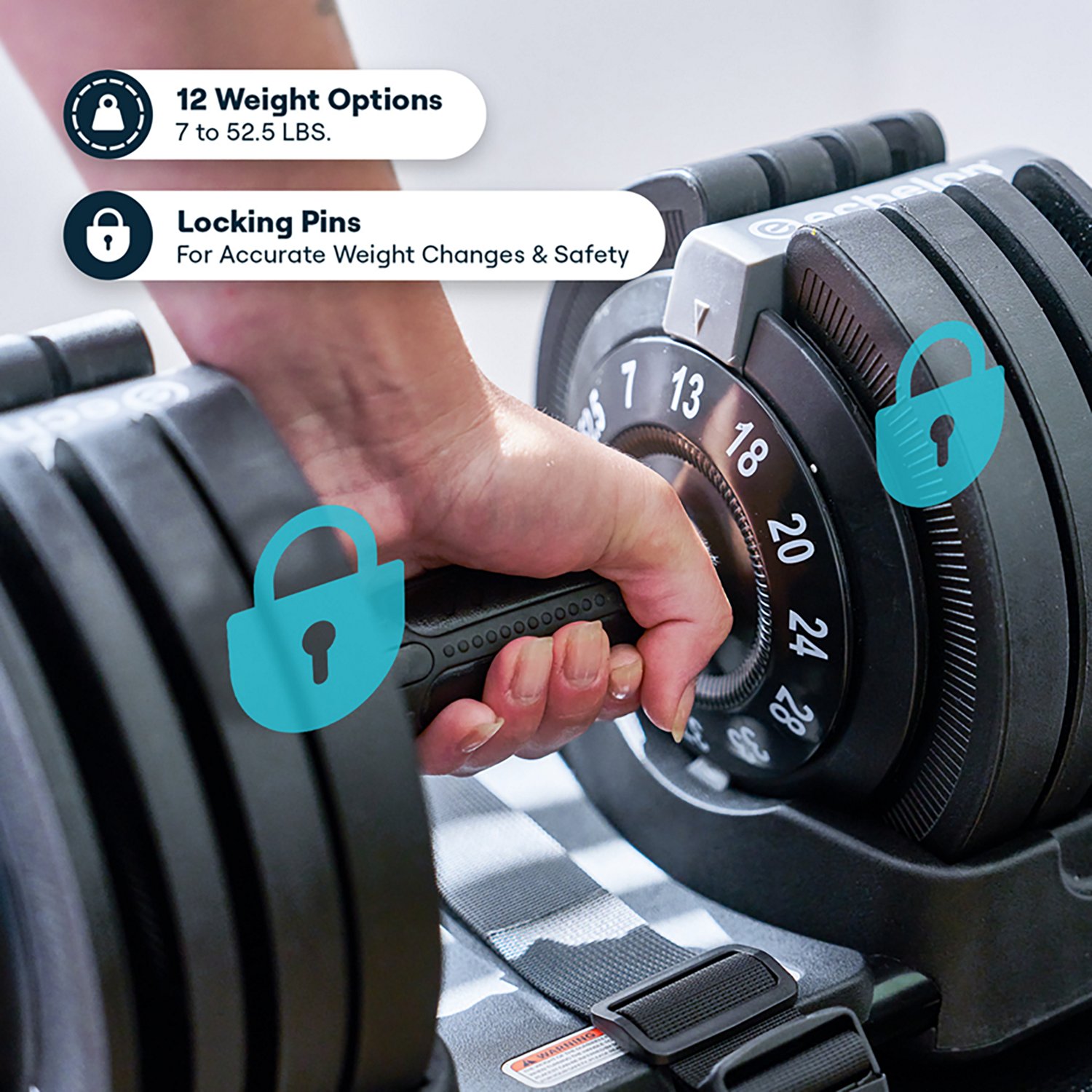Echelon Strength Adjustable Dumbbells 752 with Stand - view number 7