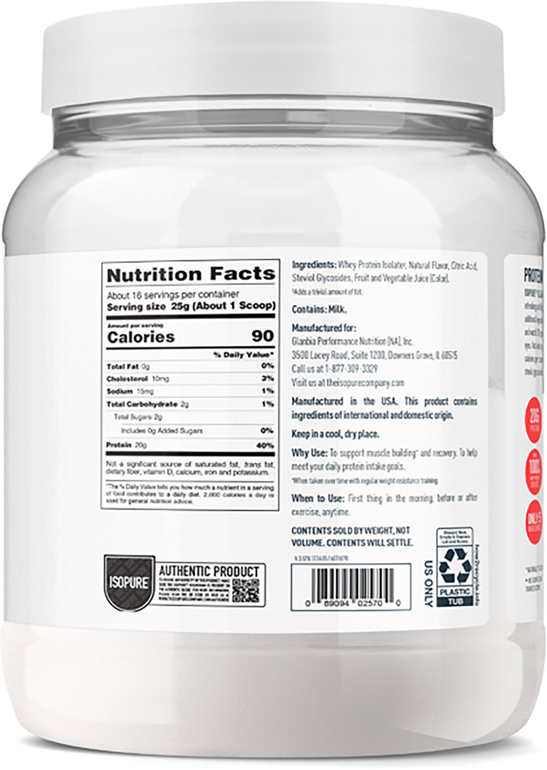 Isopure Infusions 1 lb. Whey Isolate Protein Powder                                                                              - view number 2