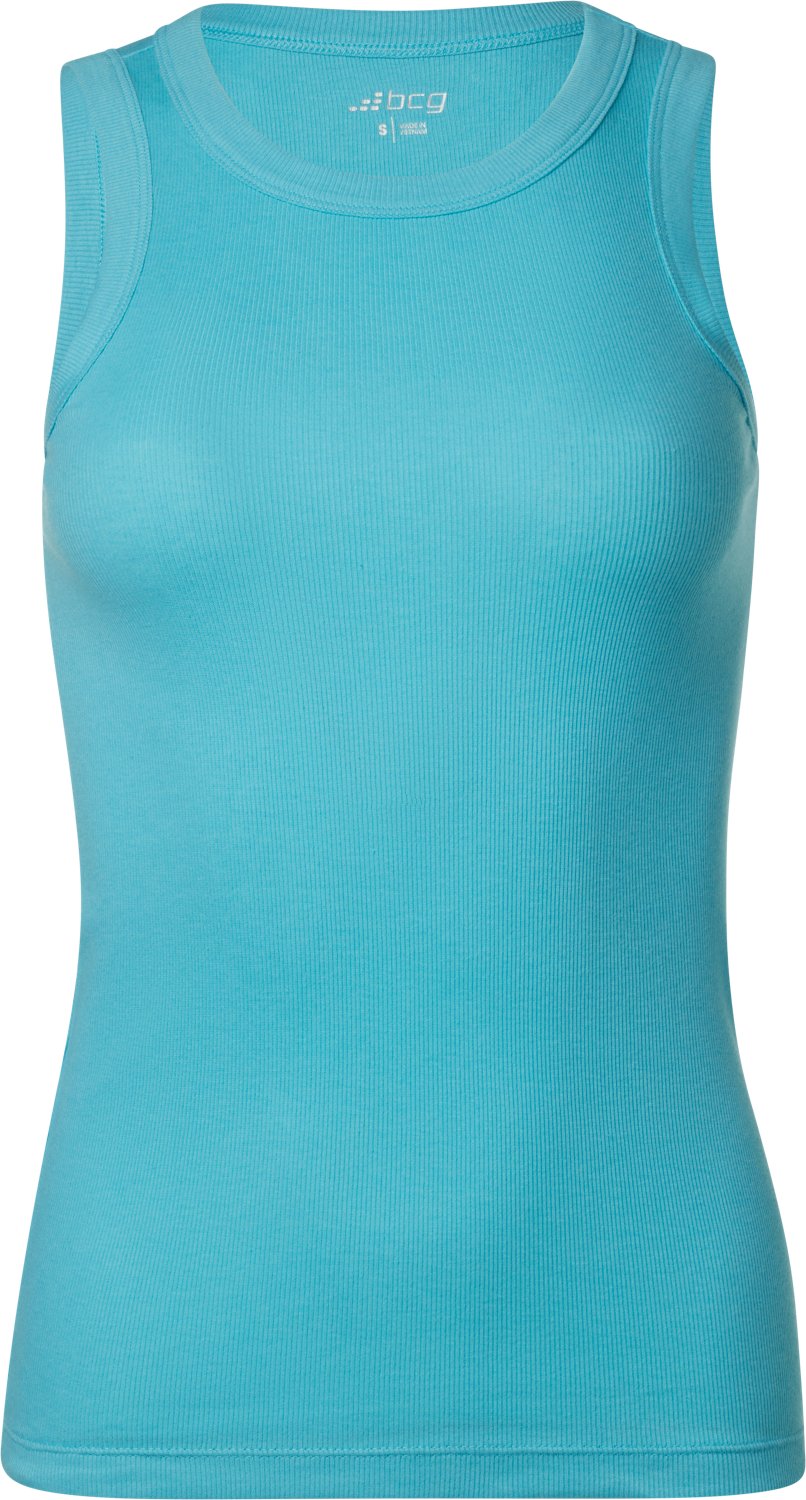 BCG Women's Sign High Neck Solid Rib Tank Top