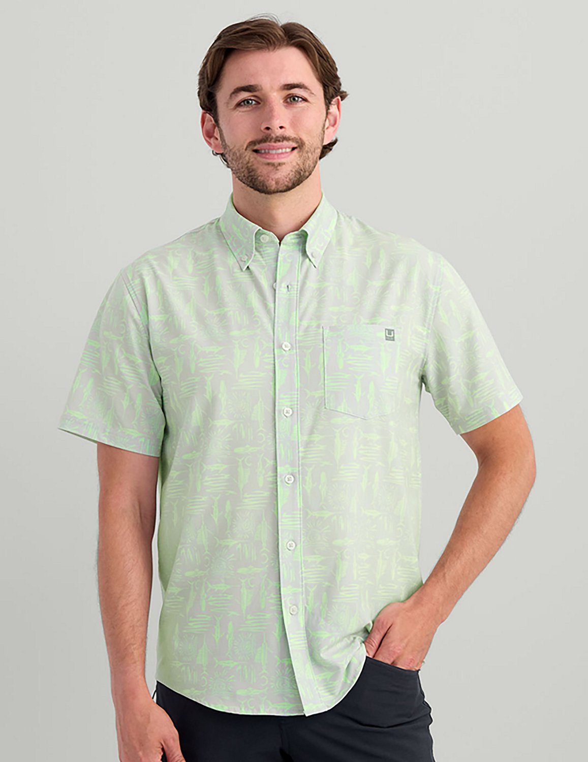 HUK Men's Kona Short Sleeve PRINT Shirt