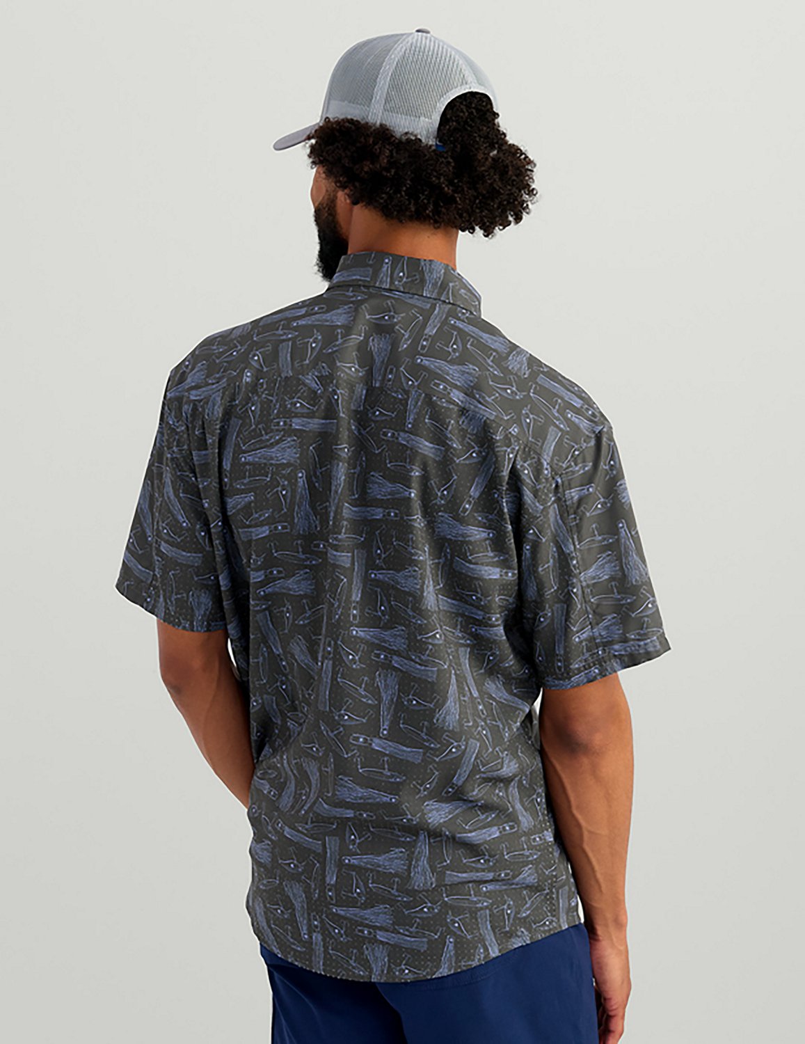 Huk Men's Tide Point KC Scott© Printed Short Sleeve Button-Down Shirt - view number 2
