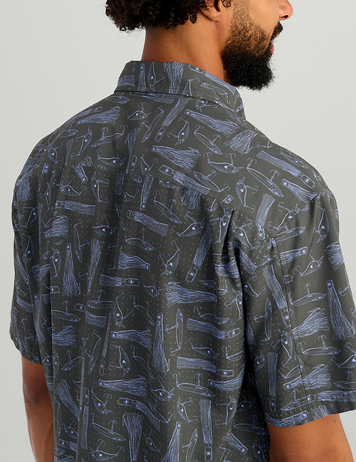 Huk Men's Tide Point KC Scott© Printed Short Sleeve Button-Down Shirt - view number 4