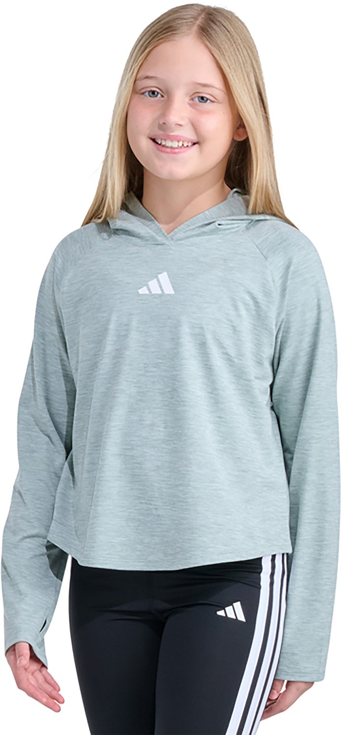 adidas Girls' Melange Hood Top - view number 3